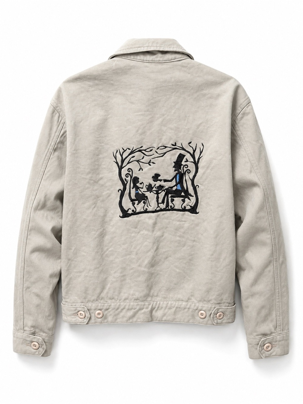 Jungmaven Neutral Embroidered Tea Time Jean Jacket